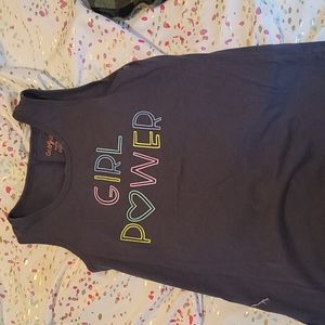 Gray tank top with Girl power written on it